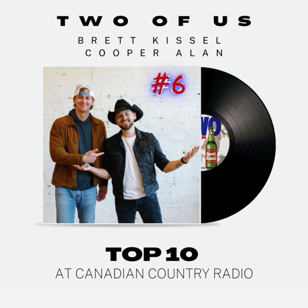 From TikTok to Top 10: ‘TWO OF US’ hits #6 on Canadian radio!!!!!! CLICK THE LINK IN MY BIO TO LISTEN AND SHARE WITH YOUR FRIENDS!!! 🎧🔥🚀 @cooperalanmusic #twoofus #brettkissel #cooperalan #top10