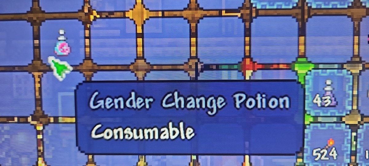 mawthe__'s tweet photo. Terraria got a gender change potion!!!!
This is what the world needs https://t.co/eAcbGUexM1
