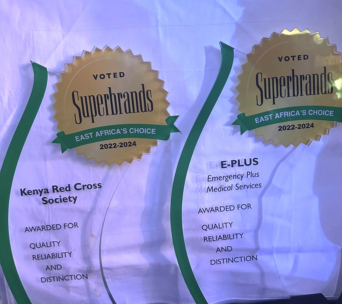 Delighted to receive on behalf of volunteers & staff of @KenyaRedCross, the recognition of the orgn as a #Superbrand. A double win as our ambulance company @EMS_Kenya also recognised as a superbrand by @SuperbrandsEA for our work in providing life saving services.