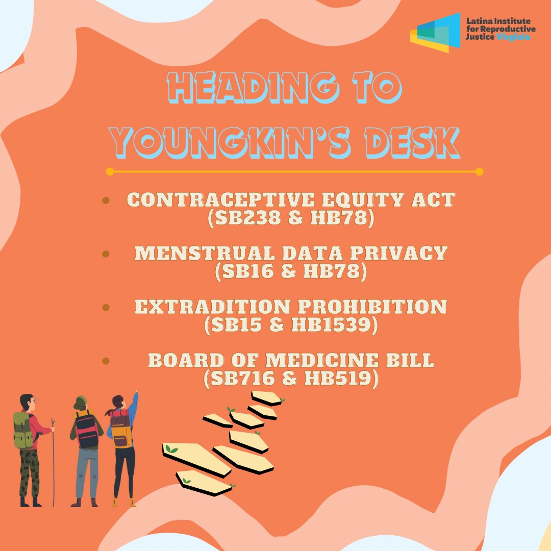 @poderosasva along with partners; @BirthinColorRVA, @REPRORising_VA,, @ACLUCA, @PPAVirginia, & @ProgressVA have advocated for several proactive policies that would protect sexual and reproductive health and rights for our communities in VA such as: ⤵️⤵️