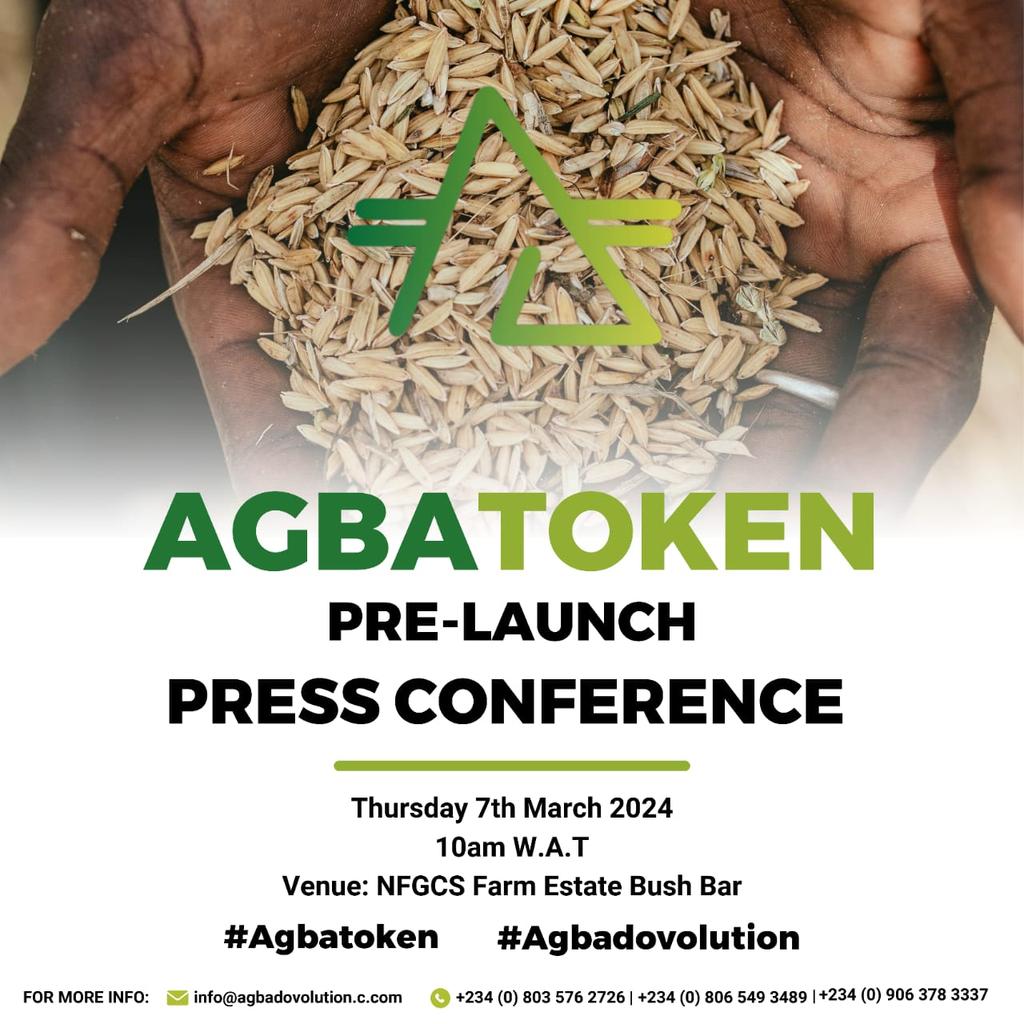 #Agbatoken Unlocking agriculture's potential with #Agbatoken! Our innovative tokenization solution combines productivity, security, and transparency, revolutionizing agribusiness. Join the movement! #Agbadovolution.
<a href="/SenatorAKyari/">Sen. Abubakar Kyari, CON</a> 
<a href="/officialABAT/">Bola Ahmed Tinubu</a>
<a href="/RetsonTedheke01/">Retson Tedheke (Sarkin Yakin Ga'ate)</a> 
<a href="/SenRemiTinubu/">Sen Oluremi Tinubu, CON</a>