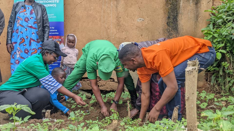 Today we carried out the community outreach in <a href="/SectorRusororo/">RUSORORO SECTOR</a> <a href="/Gasabo_District/">Gasabo District</a> where almost 200 children with their parents received nutrition education, planted fruits trees, established kitchen gardens and shared eggs and fruits. We're starting #Nutritionmonth2024