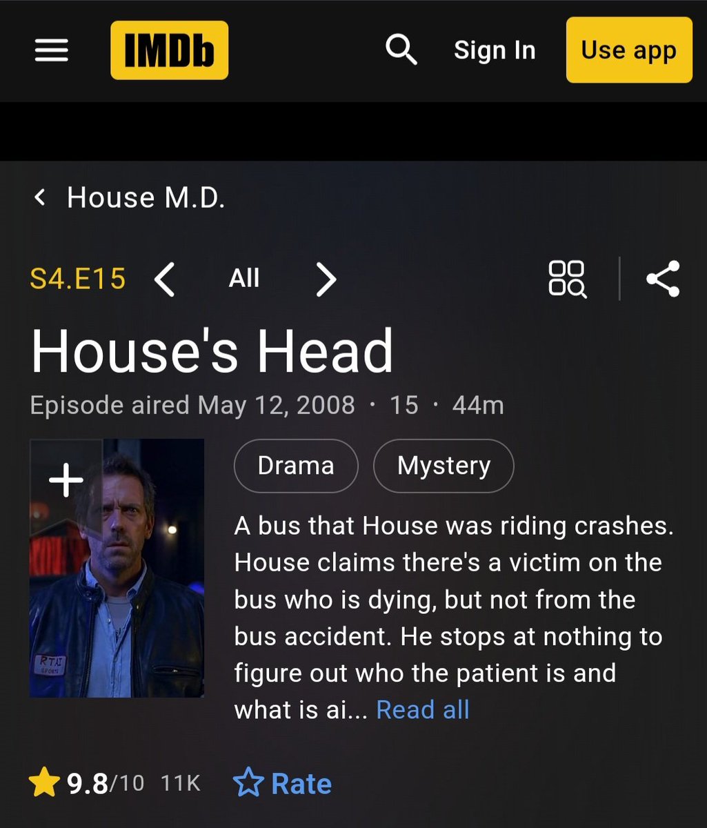 Futonburi's tweet photo. S04E15 House's Head, S04E16 Wilson's Heart, hv got to be one of the best, if not the best epis of the series.

I keep forgetting how fked up / brilliant tt season finale was. 

So damn effed up like srsly omg. It's like an abrupt massive slap to the face. Goddammit.

#HouseMD https://t.co/0RAMDKiRtn