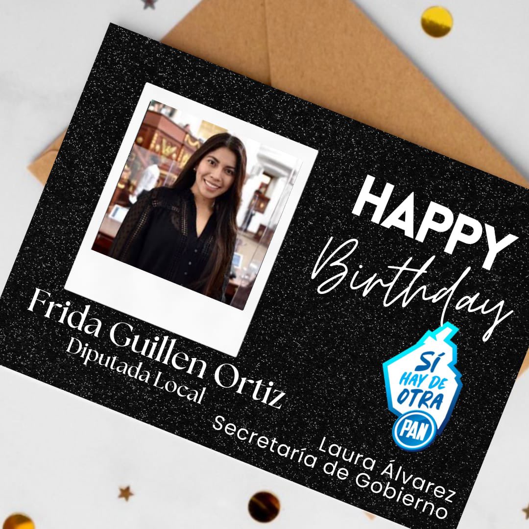Sistema PAN CDMX (@sistemapancdmx) on Twitter photo Hoy le deseamos un muy feliz cumpleaños a nuestra Diputada <a href="/FridaJGuillen/">Frida Guillen</a> 🎂
Esperamos que sea un extraordinario día en compañía de tus seres queridos ¡Un fuerte abrazo! 🎉 Hoy le deseamos un muy feliz cumpleaños a nuestra Diputada <a href="/FridaJGuillen/">Frida Guillen</a> 🎂
Esperamos que sea un extraordinario día en compañía de tus seres queridos ¡Un fuerte abrazo! 🎉
