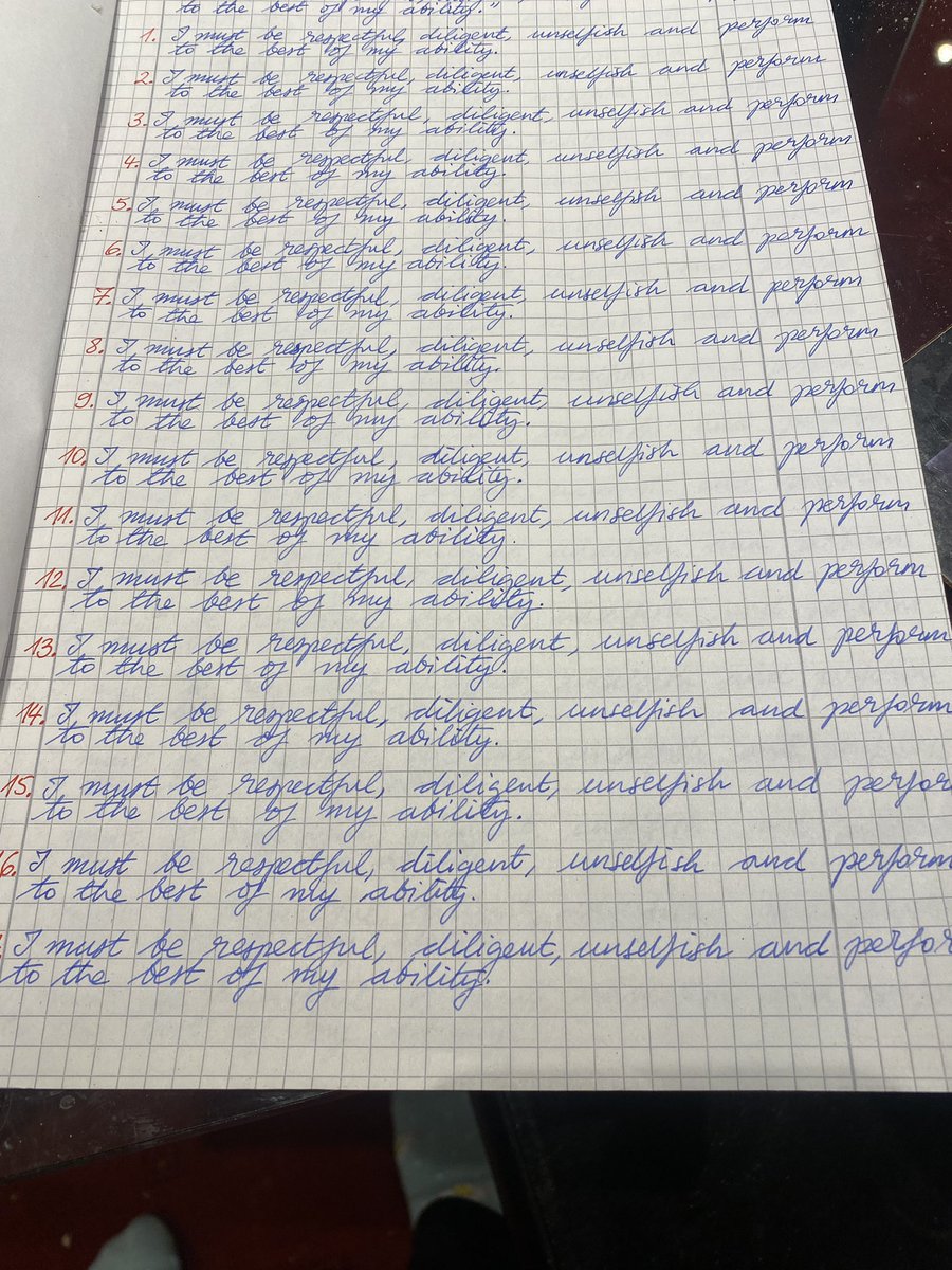 Now this is the best line writing I’ve ever seen. I have her the task several months ago and she gave it to me in person while I’m here. 
😍
(300 lines total).