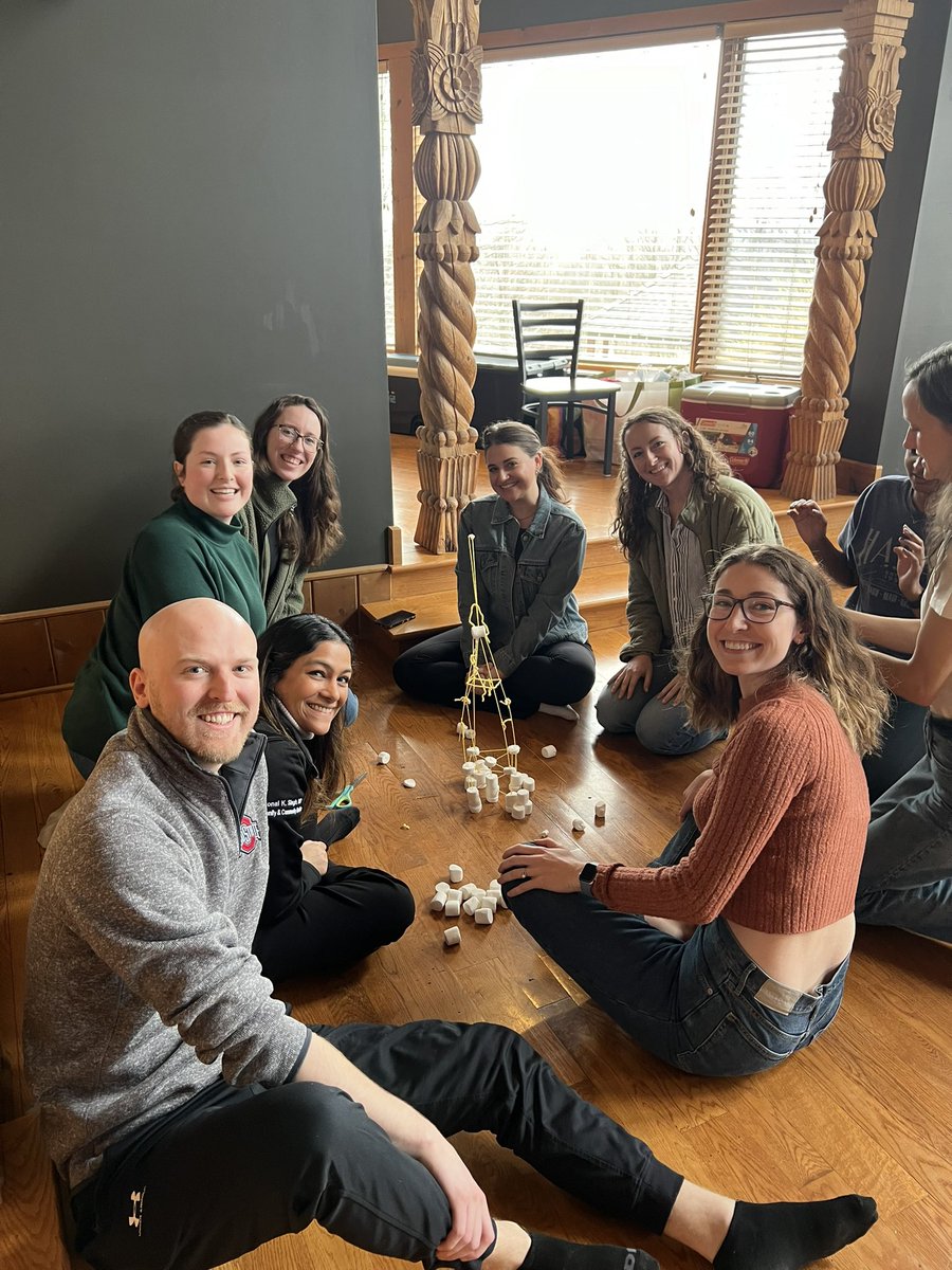 OhioStateFamMed's tweet image. The residency had their annual retreat today! This is a great time to team build and just relax. Congrats to our interns for building the highest marshmallow tower! #residentwellness @OhioStateMed @OSUWexMed