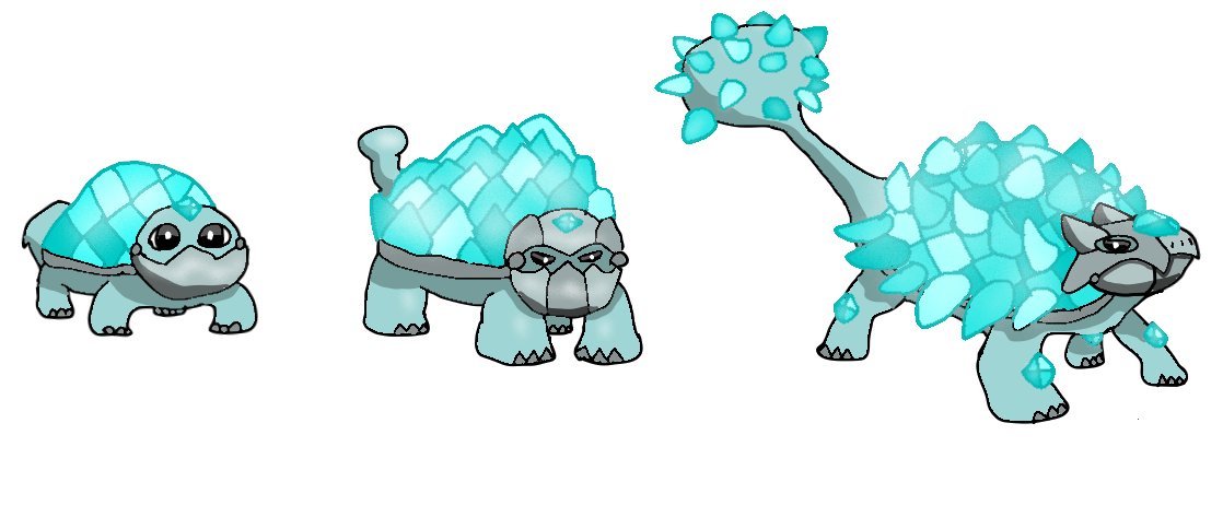 Brgames06's tweet photo. @Truegreen7 These are some of my favorite Pokémon I've desgined from my fake region, the gelid Ice/Steel Pseudo Legendaries!!
First Stage - Frosturtle
Middle Stage - Gelistoise
Final Stage - Morokylo

Inspiration: Ankylosaurus https://t.co/3kcIVjhXKl