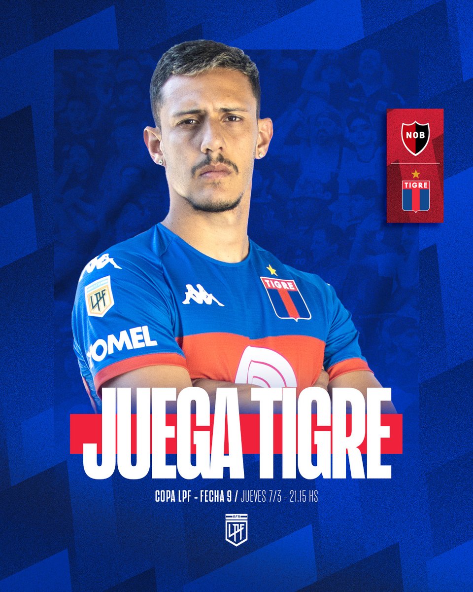 #JUEGATIGRE🐯

🏆 #CopaDeLaLiga 2024 - Fecha 9
🆚 Newell´s
🏟 Estadio Marcelo Bielsa
⏱ 21.15 hs
👤 Pablo Echavarría
🔍 VAR: Adrián Franklin
📺 ESPN Premium