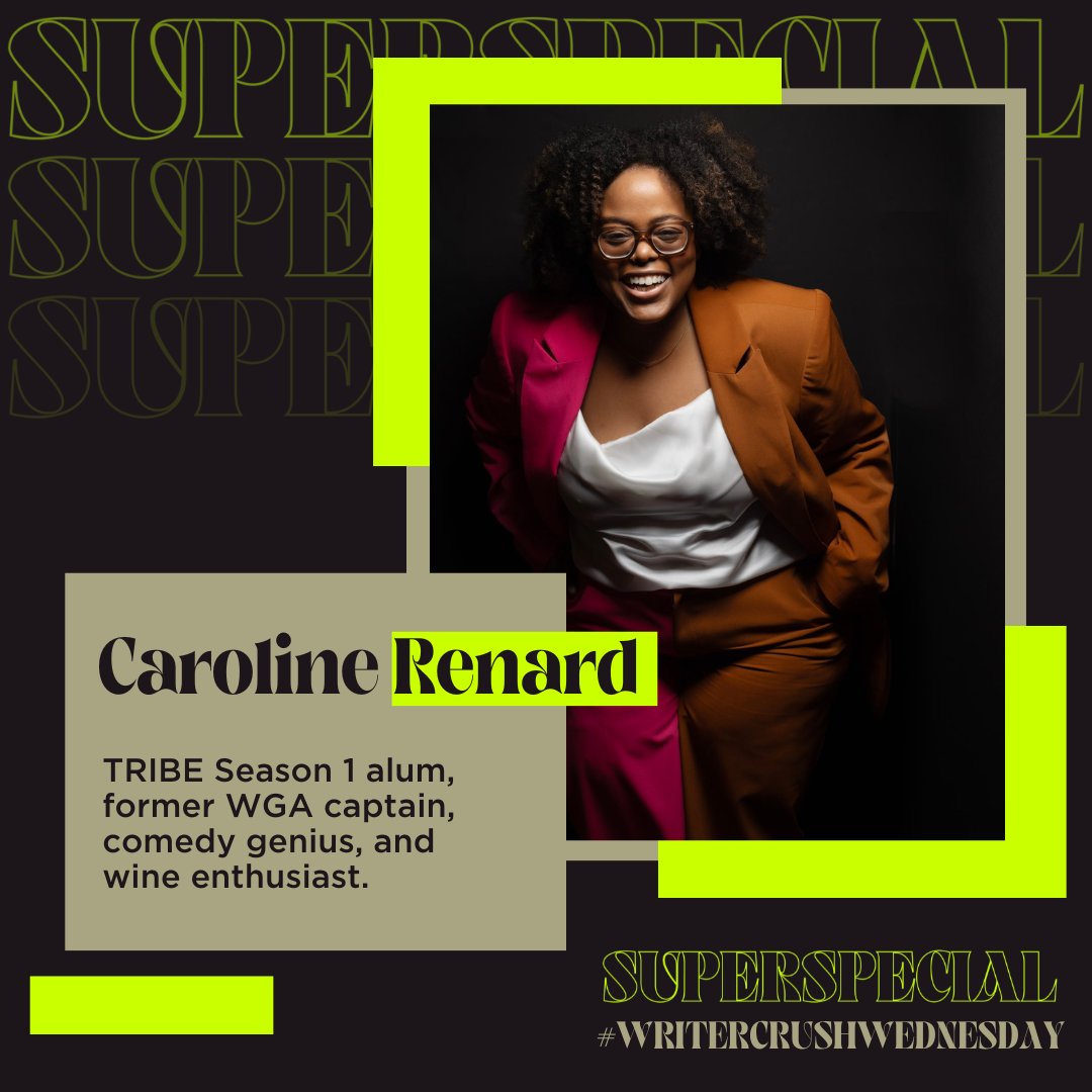 Meet @carolinerenard_ : TRIBE Season 1 alum, former WGA captain, comedy genius, and wine enthusiast. 🍷 She wrote on Disney's SECRETS OF SULPHUR SPRINGS and her short film UNBRAIDED recently had its world premiere at the SBIFF. We are so proud! Here’s to you, Caroline!