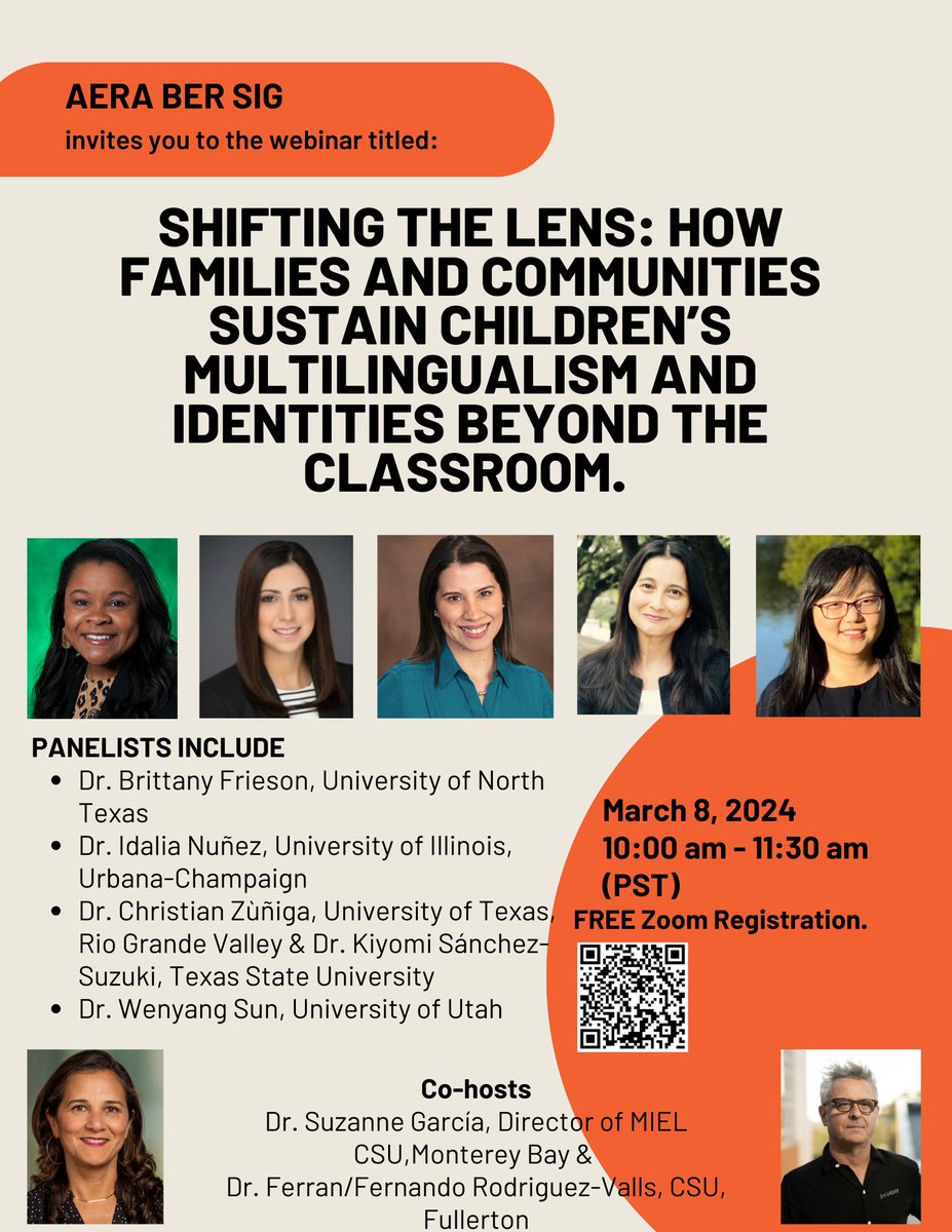 🗓️ March 8 | Don't miss the AERA Bilingual Education Research Webinar! Join panelists as they engage in a conversation with other scholars who center equity in their work with students from linguistically diverse backgrounds. <a href="/AERA_BerSig/">Bilingual Education Research</a>

Register now: ow.ly/RTmR50QKL9Q