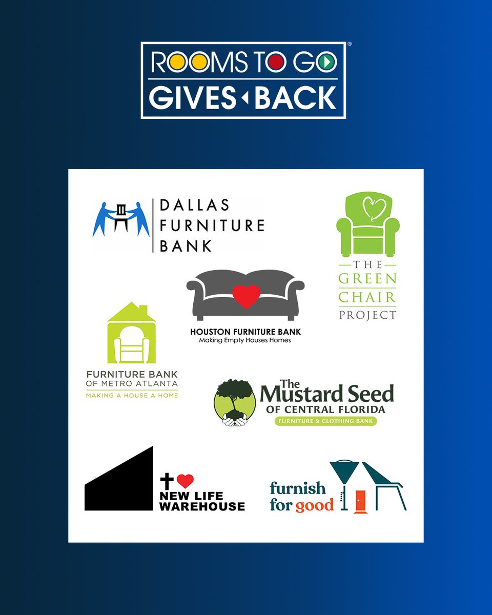 Furniture banks provide furniture &amp; monetary assistance to support families emerging from homelessness, personal tragedies &amp; other life-changing struggles. We are so thankful and proud to partner with the organizations listed below. Learn more: rtg.co/RoomsToGoGives…
