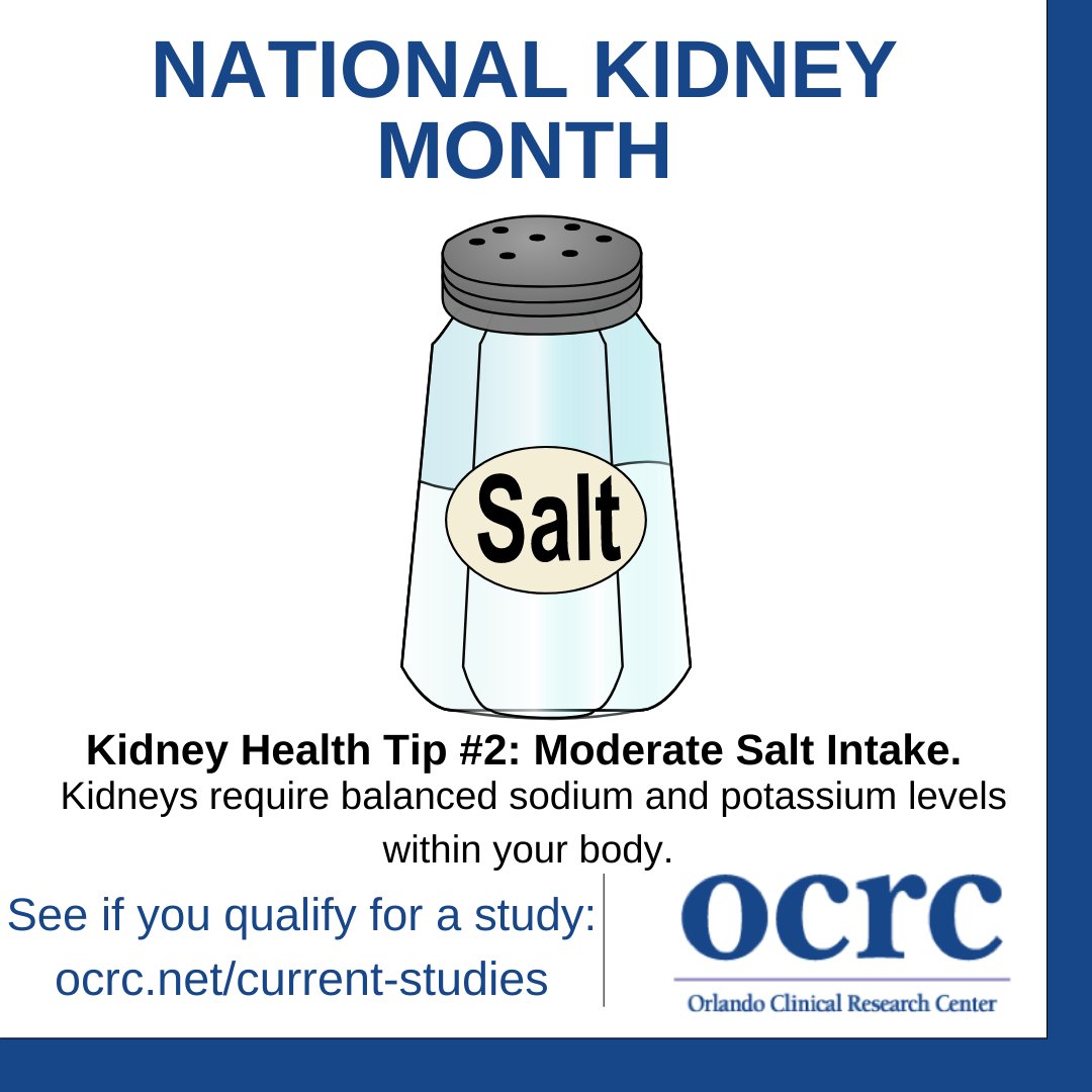 Making small dietary adjustments like reducing your sodium intake can help improve your #kidneyhealth. When you consume too much salt, your kidneys may struggle to remove toxins from your system—which may lead to #hypertension.