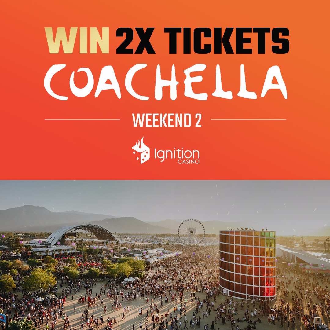 IgnitionCasino's tweet image. 🎉 GIVING AWAY TWO TICKETS TO COACHELLA 🎉

This is what you need to do to enter... 👀

- Follow us on here
- Tag one buddy you want to go with
- Retweet 

It's that simple. Good luck! 🤞

(The winner will be announced next Wednesday)