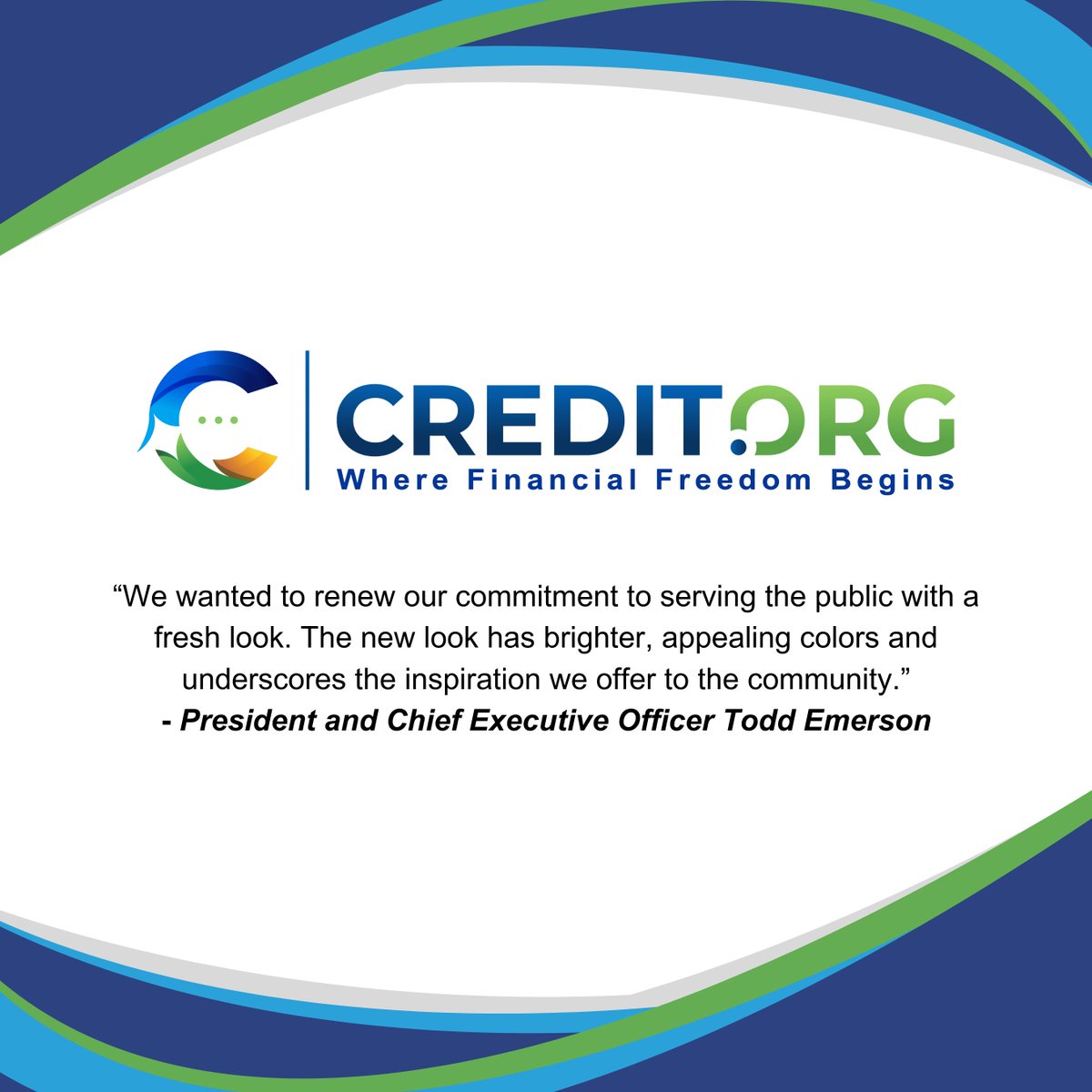 CreditDotOrg's tweet photo. Exciting news! We've got a vibrant new look to celebrate 50 amazing years! At https://t.co/8XHZ791HKA, we're all about empowering your financial future, and our refreshed image is a testament to our unwavering commitment to your financial health and prosperity. https://t.co/cpMXMt0sST