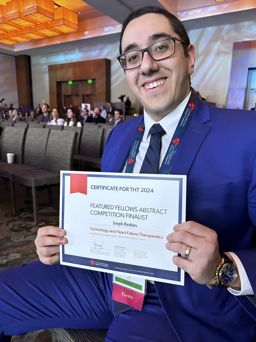 Incredibly humbled to be selected as a finalist in #THT2024 featured fellows abstract competition for our work on IV diltiazem in AF & systolic dysfunction led by myself and my wife @RachelIbrahimMD! Special thanks to @GavHick for his mentorship and for the session’s moderators!
