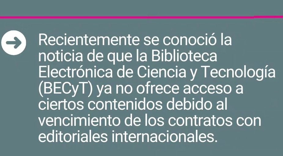 ferpeirano's tweet photo. Aislados del mundo y a contramano del desarrollo. No es ajuste, es una torpe desarticulación del sistema de #ciencia y tecnología.

Tenemos q debatir mil cosas sobre papers y journals. Lo que no se puede hacer es debatir si tenemos o no acceso a la #biblioteca.

#cienciaesfuturo https://t.co/kVMMzBji74