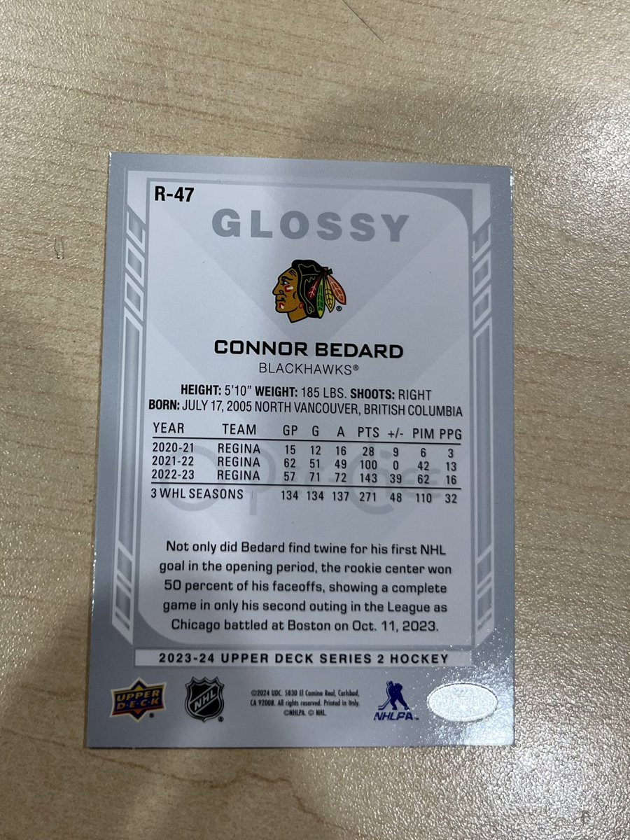 My luck continued today. Took a chance on a couple tins today and hit! 

Connor Bedard Young Guns $850 shipped 

Connor Bedard Glossy $110 shipped

Take both for $940 shipped 

RT’s appreciated!

<a href="/sports_sell/">@SPORTS_SΞLL</a> <a href="/Hobby_Connect/">Hobby Connection(Colton)</a>