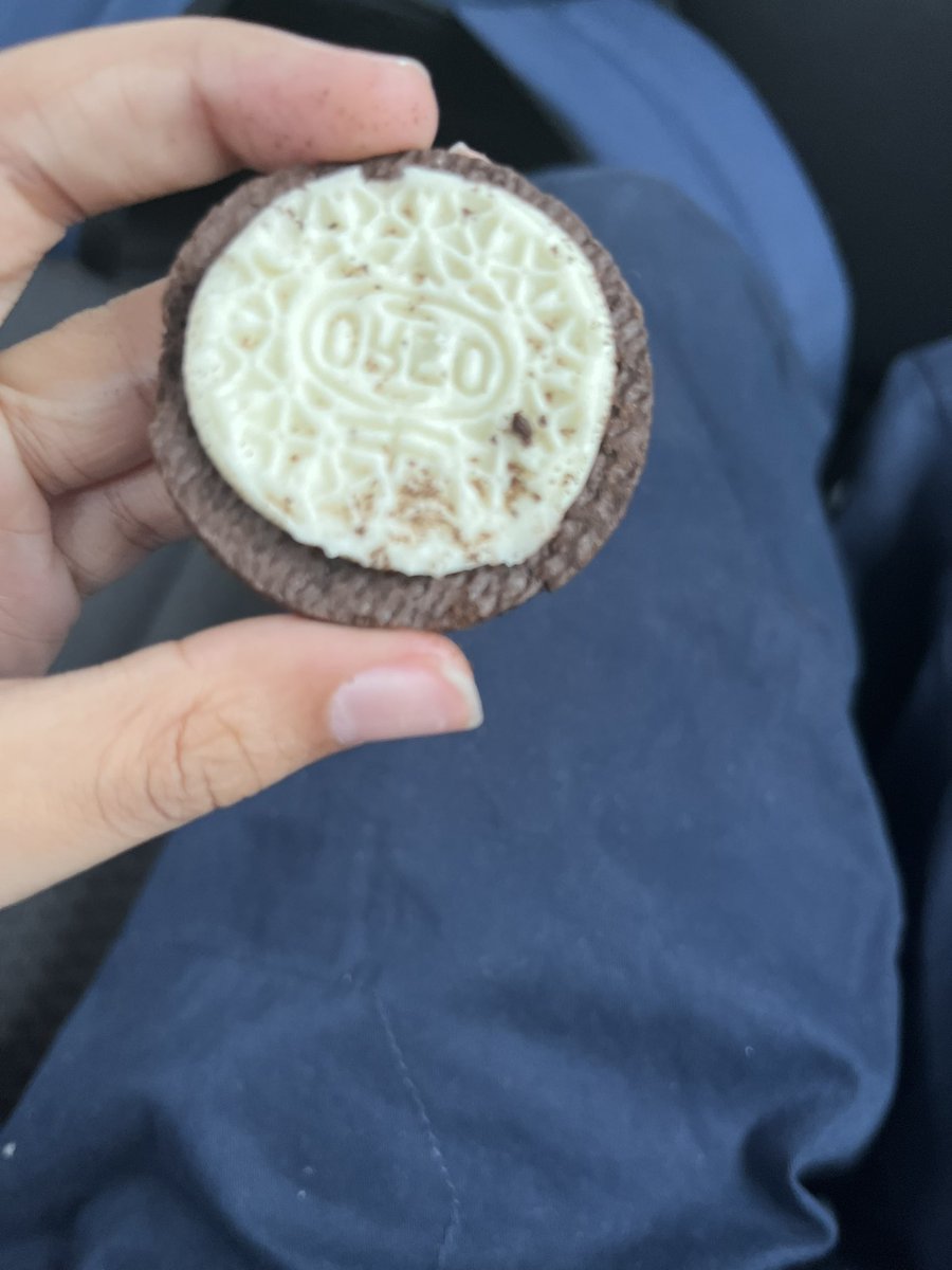 inspiredsnatch's tweet photo. @Oreo Happy Day! My grandson Joshie loves OREOS and found this one stamped with ‘Oreo’ so he’s saving it and won’t eat it! He asked me to post it here! https://t.co/4U81fRtSIs