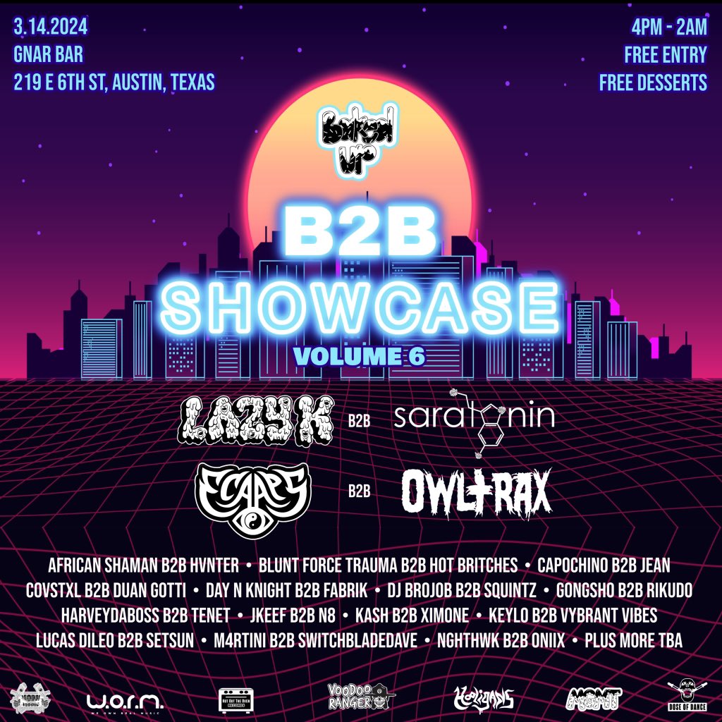 SXSW @bakedupcreations B2B Showcase coming at you LIVE on 3/14 🔥 locked in w/ @lucasdileomusic_ for yet another sick throw down. let’s do this 🗣️🗣️🗣️