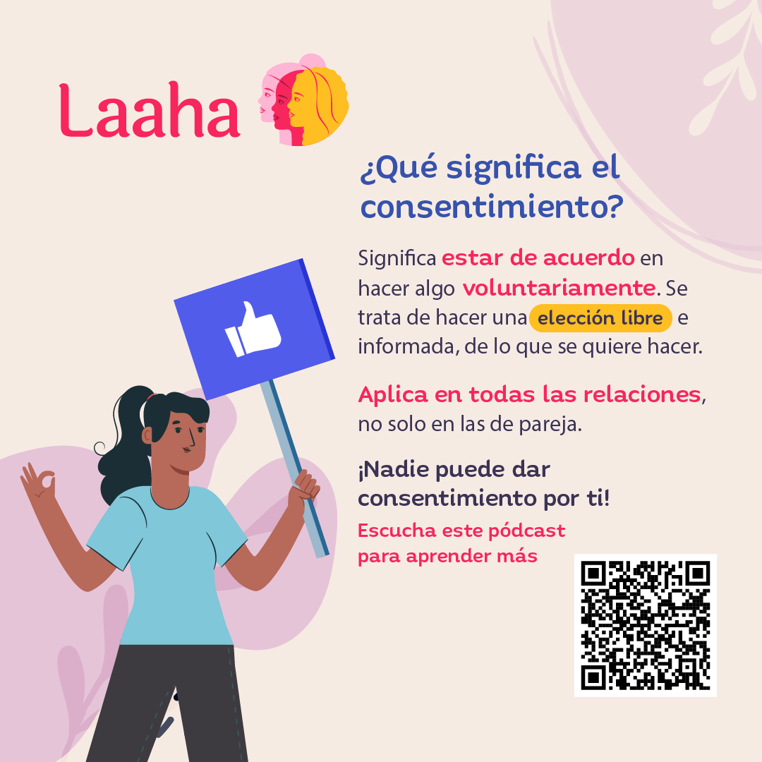 unicefvenezuela's tweet photo. ¿Qué significa el consentimiento?

Significa estar de acuerdo en hacer algo voluntariamente. Esto aplica en todas las relaciones, no solo de pareja. Nadie puede dar consentimiento por ti.

Escucha este podcast en #Laaha https://t.co/kgXbi1dJTk https://t.co/2ExXz0Nuac