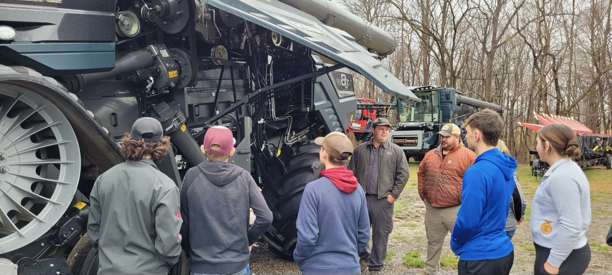 AgEquipment's tweet photo. Today the North Harrison High School FFA Chapter visited the Lanesville location for a brief field trip. The students enjoyed learning more about the ag industry and the equipment that we sell and service. https://t.co/8xqD7ooxlA