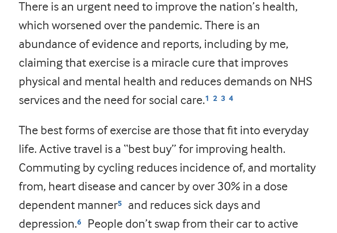 My new @bmj_latest article. #ActiveTravel is a 'miracle cure' for health to reduce the need for #NHS & social care. FREE read link: bmj.com/content/384/bm… Please share! Refs from: @peterwalker99 @DHSCgovuk @transportgovuk