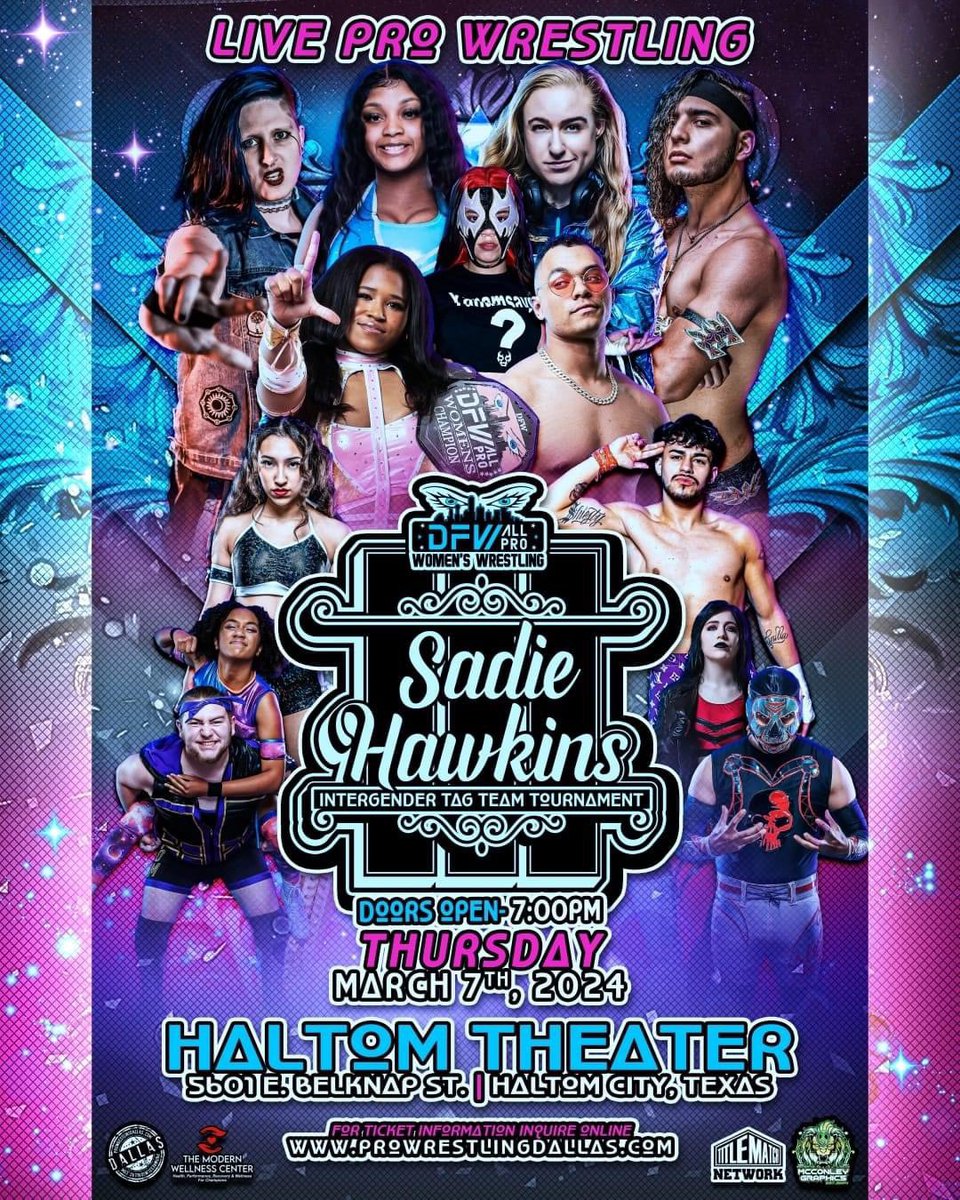 TOMORROW NIGHT! LIVE on @TitleMatchWN ! @DFW_ALL_PRO Sadie Hawkins Intergender tag team tournament! WHO IS MY PARTNER GONNA BE?! DL Hartley? @DemoDiamondpw ? @RockstarRook ? Only the fans can decide! . . WE will be INEVITABLE! WE WILL DOMINATE!