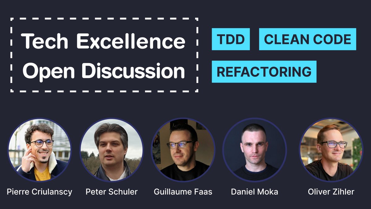 Refactor from dirty to clean code to make code more readable and get rid of code smells. 

Watch @p_criulanscy, Peter Schuler, Guillaume Faas, @dmokafa and Oliver Zihler on Youtube: youtube.com/watch?v=pS5gje…

#tdd #testing #cleancode #refactoring #techexcellence