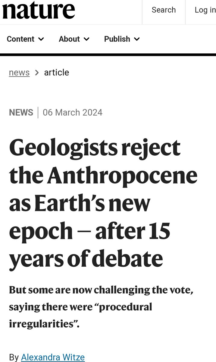 FabienColombo's tweet photo. #Anthropocene
Right now, Earth's clock is stuck in institutional issues.
It's so sad because the #AnthropoceneWorkingGroup really tried to propose a geological definition and also a multidisciplinary dialogue.
A must-read by @alexwitze in @Nature:
https://t.co/kKD7ZHU4x3 https://t.co/acgIrbb3cR