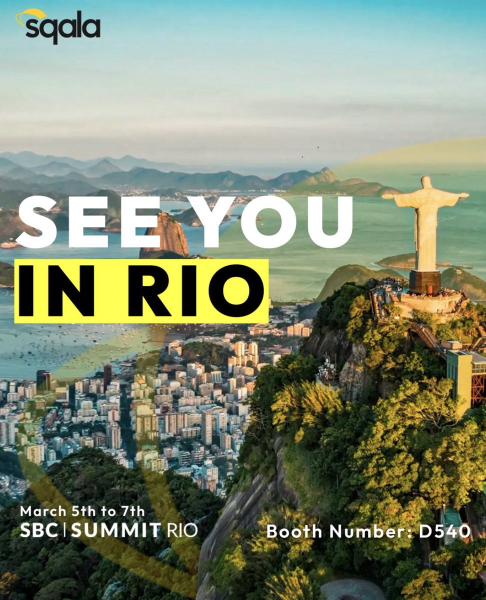 sqalatech's tweet photo. We are waiting for you at the SBC Rio by @SBCGAMINGNEWS.

Come talk to us at booth number D540. 

Your bridge to global business. https://t.co/bbWwgtCok2
