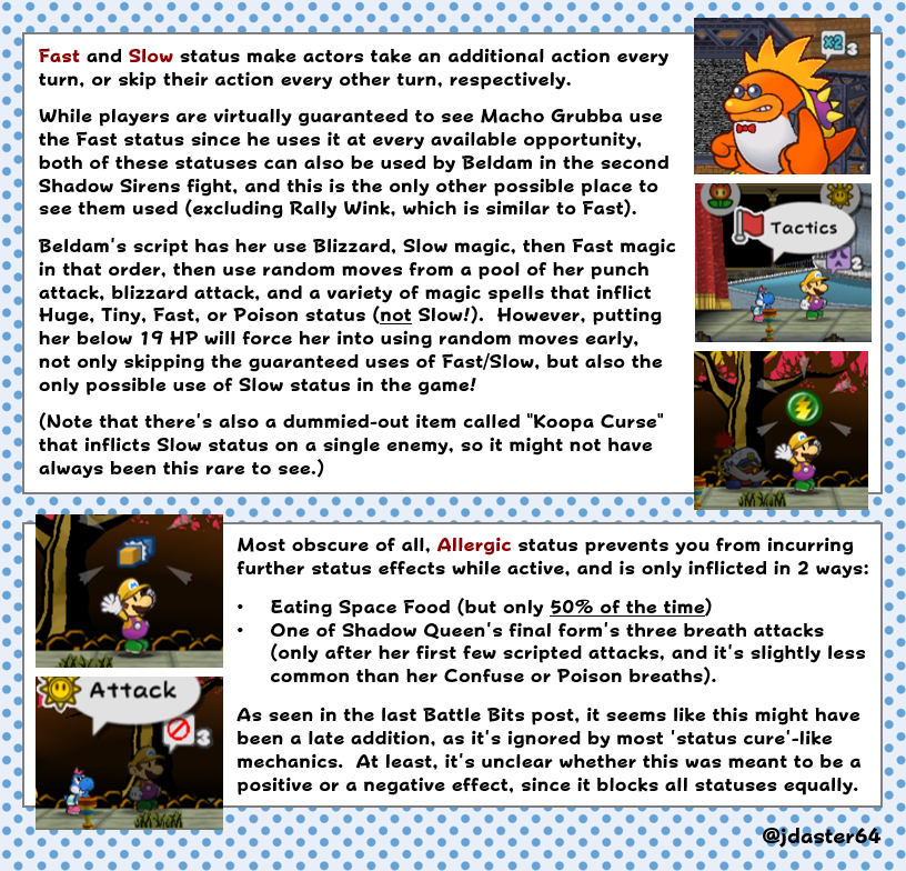 TTYD Battle Bits #017: Status Unknown

A quick look into some of the rarer status effects you might not be aware even existed in TTYD! #TTYDBattleBits