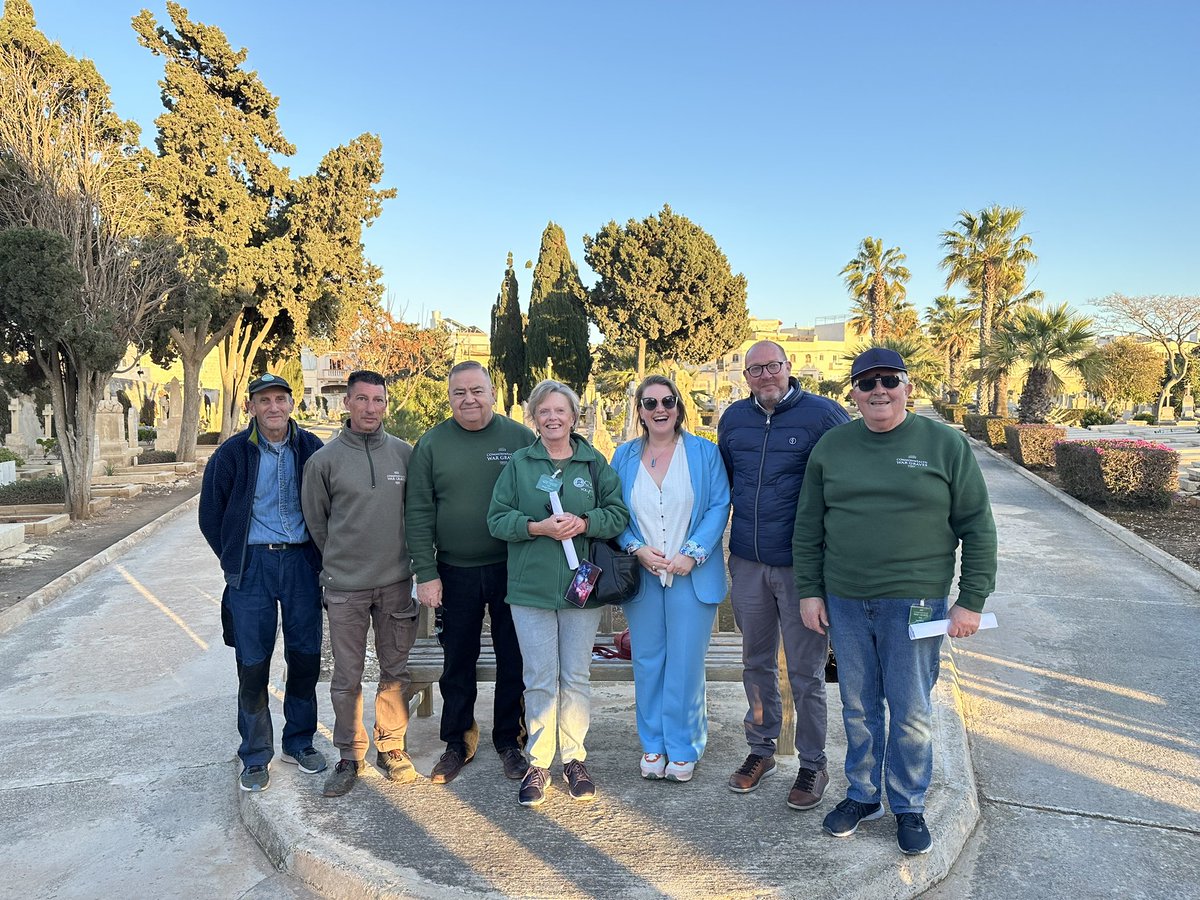 NeleBille's tweet photo. A wonderful first visit to Malta (Capuccini) Naval Cemetery in Kalkara 🇲🇹 today. I feel truly grateful to have met the brilliant @CWGC staff &amp; volunteers. The volunteers briefed us on the history of the site and Country Supervisor @MarkFitzi gave us an insight into the operations https://t.co/fLUhXgFMgx