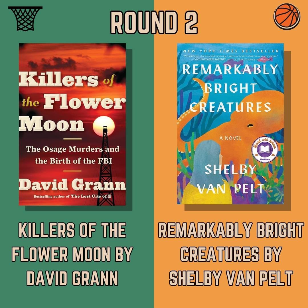 rollalibrary's tweet photo. 📚🏀It's week 2 of March Madness! Show your support by voting for the book you want to win below, or by visiting the Main Library to fill out a paper ballot. Help us pick this year's Book MVP! Voting for the first round closes in one week on the 6th! #MarchMadness 📚🏀 https://t.co/W85qwEo290