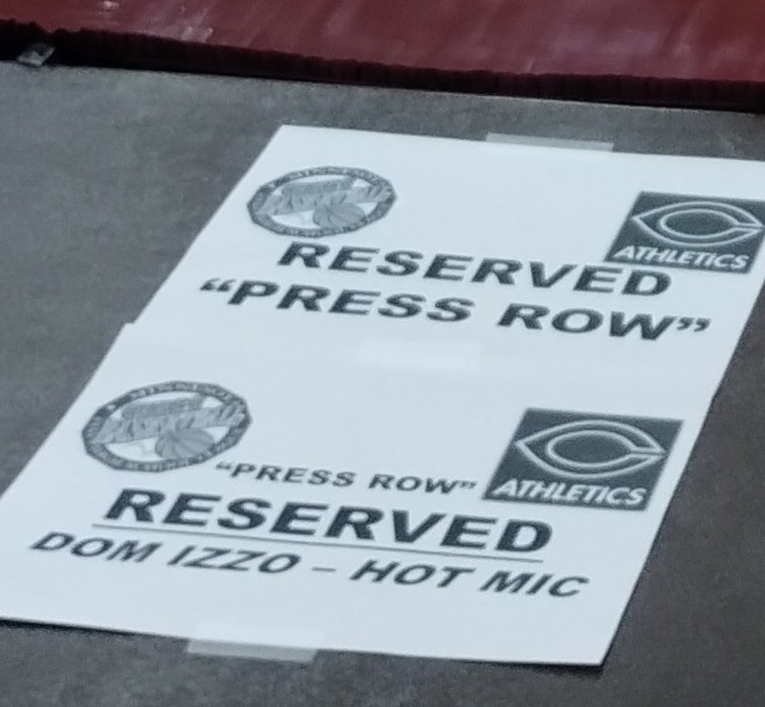 CoachBakk's tweet photo. @CoachJGlanville left tickets for #Elvis, out of #Respect, always leave reserved spot on #PressRow for @DomIzzoWDAY @HotMicWDAY ๐ https://t.co/hzZtQHy9cn