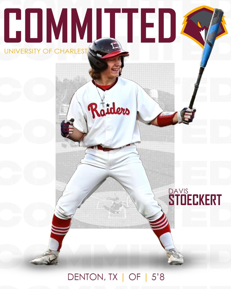 I’m blessed to announce that I will be committing to the University of Charleston to continue my academic and athletic career. I would like to thank my coaches, friends, and my family who helped me along the way. @RaiderDugout @Scole4419 @USAPrimeDFW @UCWV_Baseball