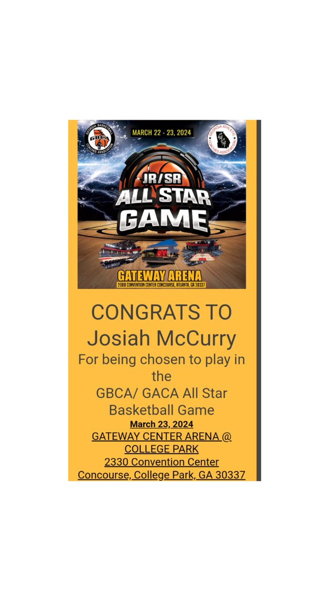 Big time congrats to @Josiah23goat for being selected to play in the GBCA All Star game at Gateway Center Arena March 23rd! This is a HUGE honor for JoJo and our program!