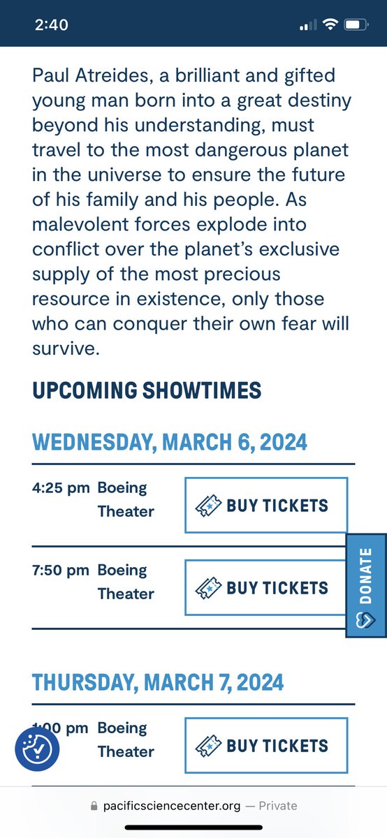 bleyert425's tweet photo. @coker_UDub Looks like they’ve got showtimes for Dune this week! https://t.co/CSvpmMIjK1