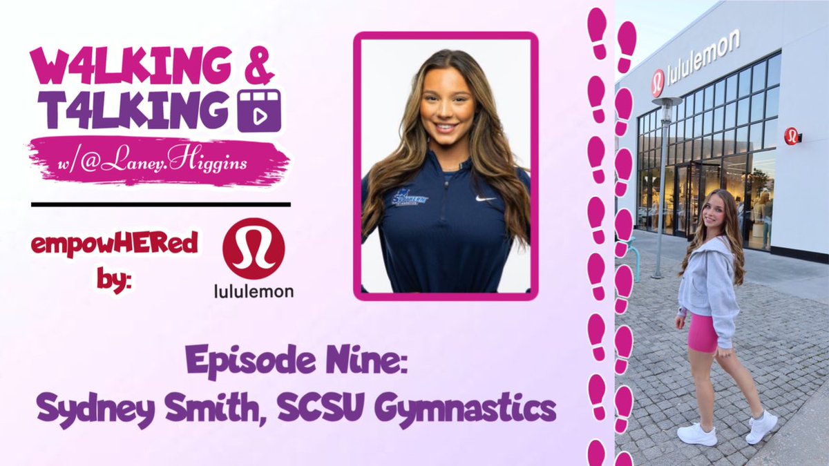 LaneyHiggins's tweet image. Episode 9 of #W4LKINGANDT4LKING empowHERed by @lululemon is tomorrow (Thurs) at 11am ET on IG Live (laney.higgins) &amp;amp; it features @Sydneyshmity from @SCSU! With close to 3 million followers, Sydney is crushing it on social &amp;amp; I can’t wait to visit more w/her! #lululemoncreator 🏃‍♀️🗣️