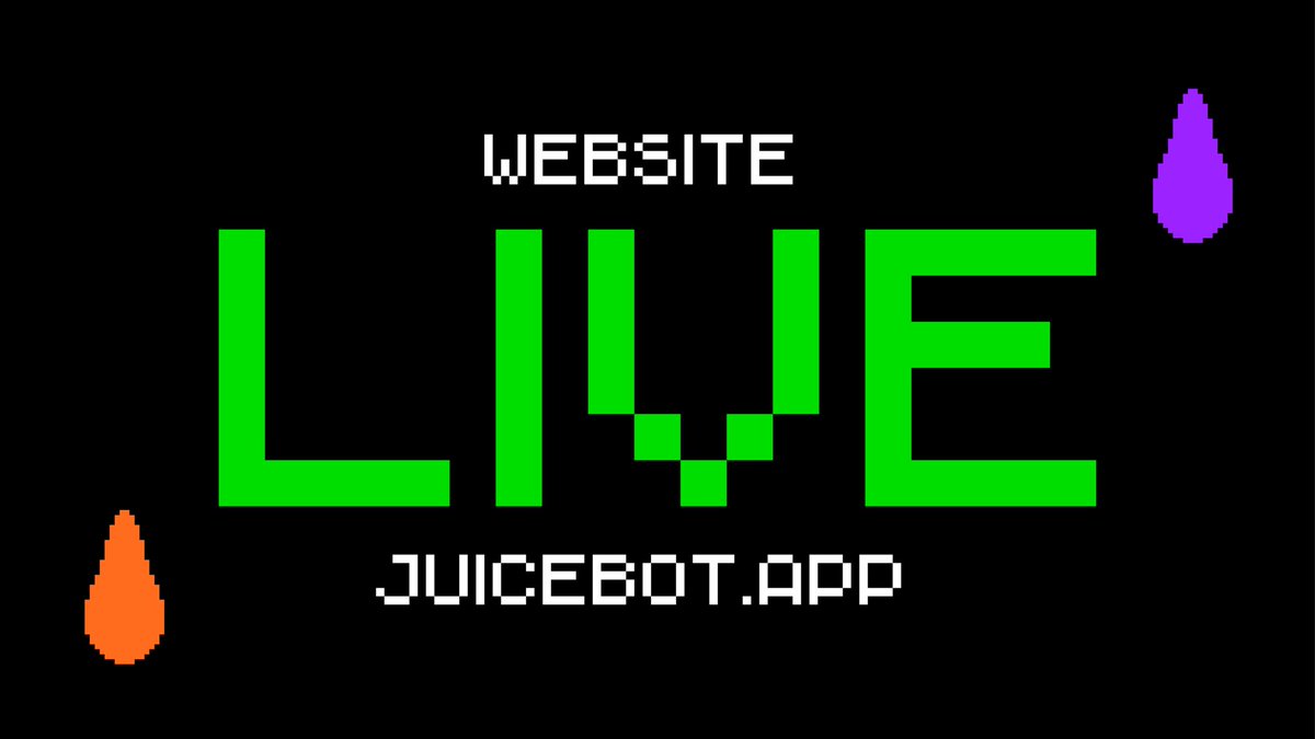 Our website is now live! 🧃👨🏻‍💻

REMINDER: $JUICE will become tradable at approx. 8PM EST along with the claiming portal. 

Turn on notifications for <a href="/juicebotapp/">JUICE 🧃</a> to stay up to date! Be sure to verify links and trust only official sources. 

JUICEBOT.APP