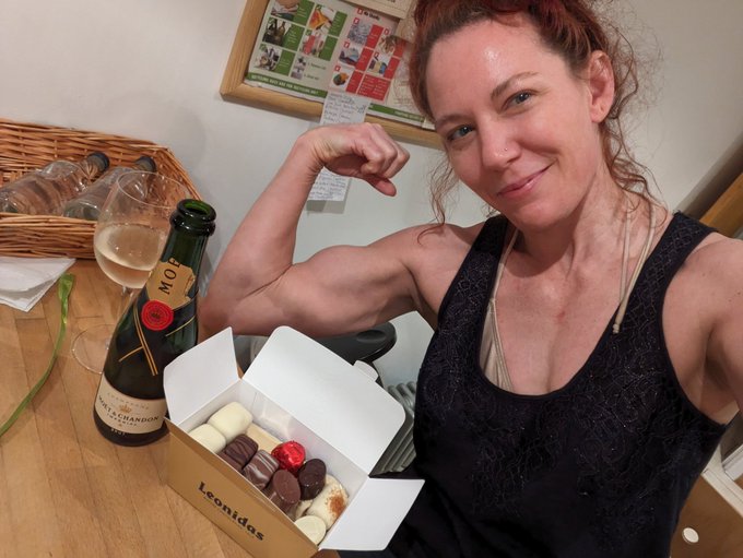 One lovely fan brought me champagne today; another brought chocolates.  Wrestling went too late tonight<a href="/tag/summerreigns"class="tags"><span>#summerreigns</span></a><a href="/tag/cvltvs"class="tags"><span>#cvltvs</span></a>