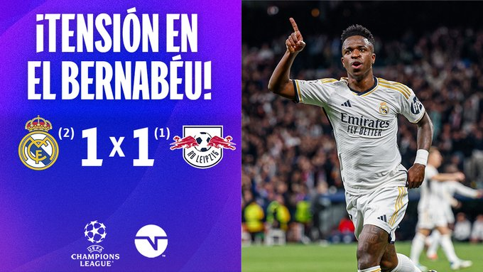 explicamosTT's tweet photo. "Champions League"
🇪🇸@realmadrid empata 1-1 con el @RBLeipzig y se clasifica a Cuartos de Final de la #ChampionsLeague https://t.co/n0wbNqB3sS