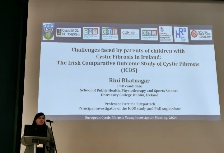BhatnagarRini's tweet photo. Delighted to present my work on the "Challenges faced by parents of children with Cystic Fibrosis in Ireland" at European CF Young Investigator Meeting. #EYIM2024 @patriciaefitz @ucddublin @3CF_ie @CHI_Ireland @cf_ireland @CHIatTallaght https://t.co/0IdIAahwuZ