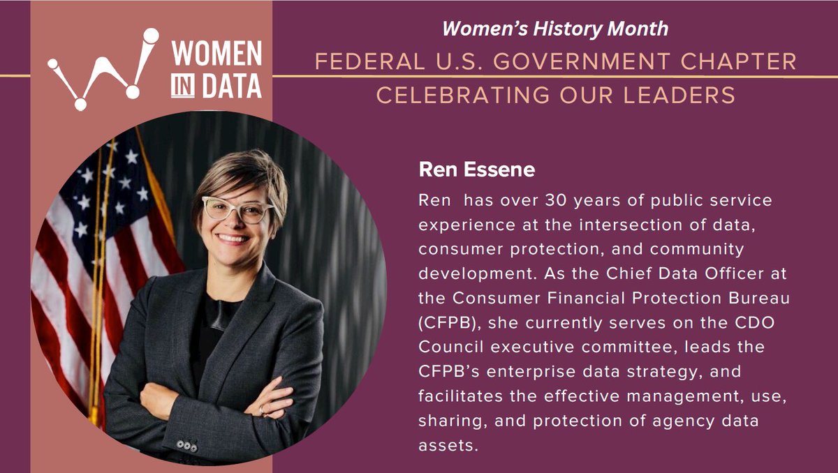 Join us in celebrating Women's History Month as we honor the remarkable women leaders who have made significant contributions to the fields of data and AI in Federal Government! @womenindataorg #womenindata #WomenHistoryMonth