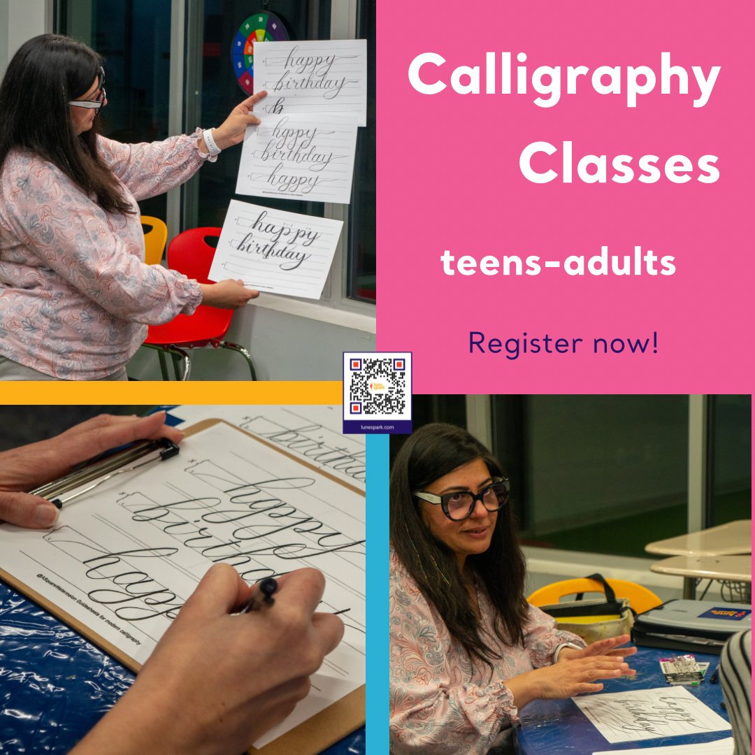 LuneSpark's tweet image. At Lune Spark, we are a creative center for diverse artistic exploration! Try our calligraphy classes led by Sonia Pal, who also leads workshops, including an upcoming historical letter folding (stay tuned) and more! 

#lunespark #calligraphy #calligraphyclasses