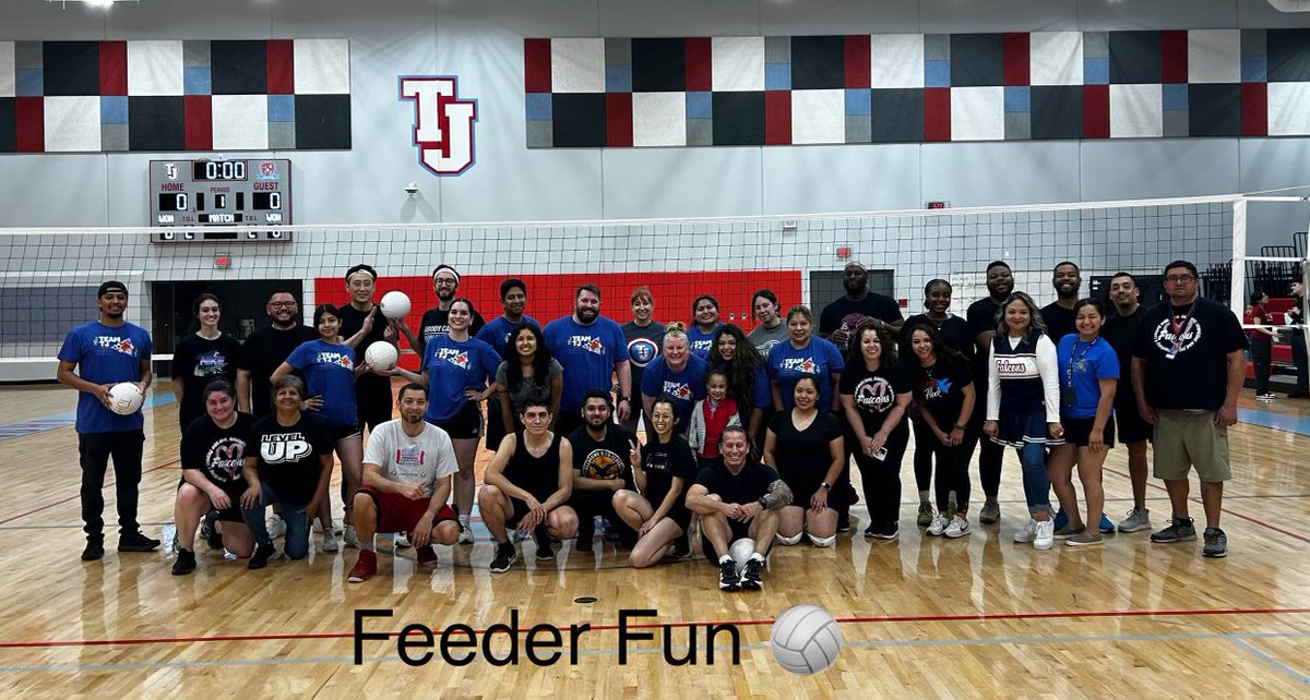 One of my favorite things we started this year at @HighschoolTj is a series @TJVT_Dallas intramural sports nights where the staffs from each campus can come together and bond. Tonight we were joined by the teams from @fosterdisd and @WHILA_Hawks for some friendly volleyball.