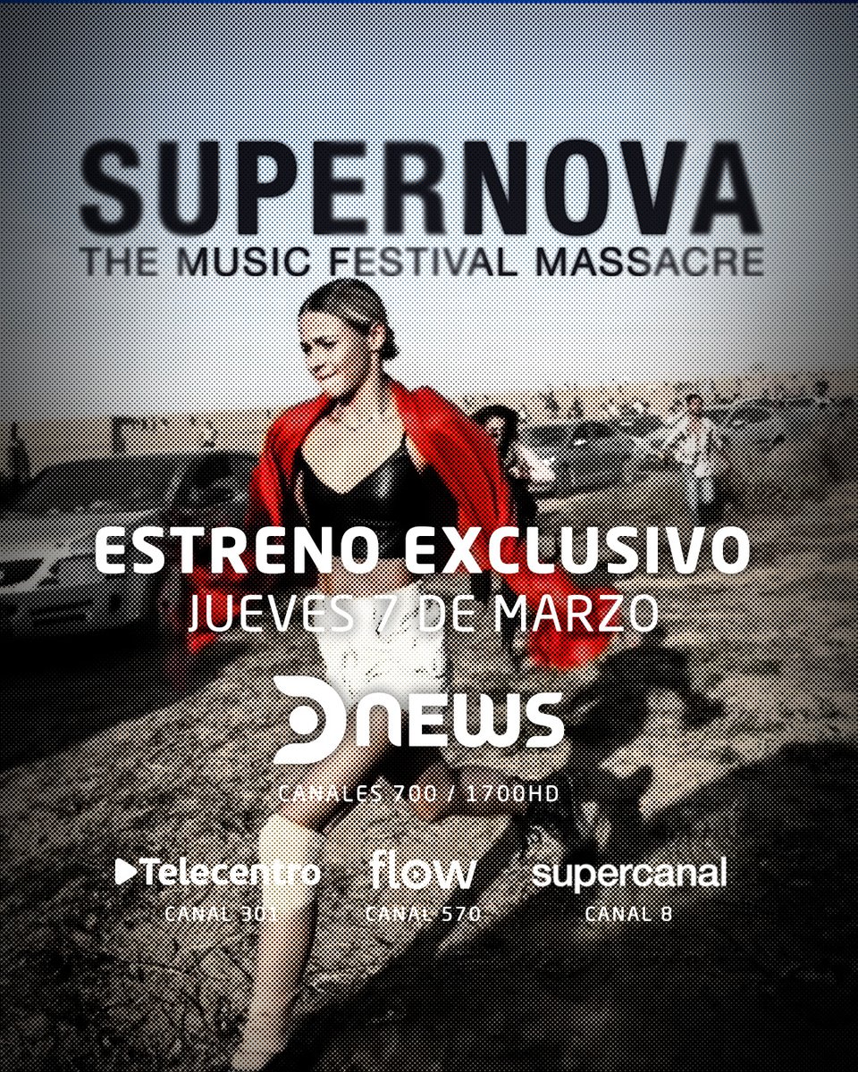 📺 #Estreno SUPERNOVA: THE MUSIC FESTIVAL MASSACRE 

Miles de jóvenes habían bailado toda la noche en el festival Supernova, celebrado en una remota zona del sur de Israel próxima a la frontera con la Franja de Gaza.  

Pero la fiesta se convirtió en tragedia al amanecer del