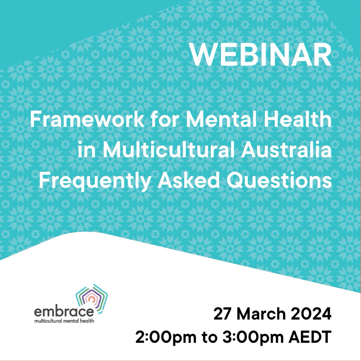 Have you ever wondered about the Framework for Mental Health in Multicultural Australia (the Framework) and how it could be applied to your workplace? Now is your opportunity to have your questions answered by registering for this FREE webinar: us02web.zoom.us/webinar/regist…