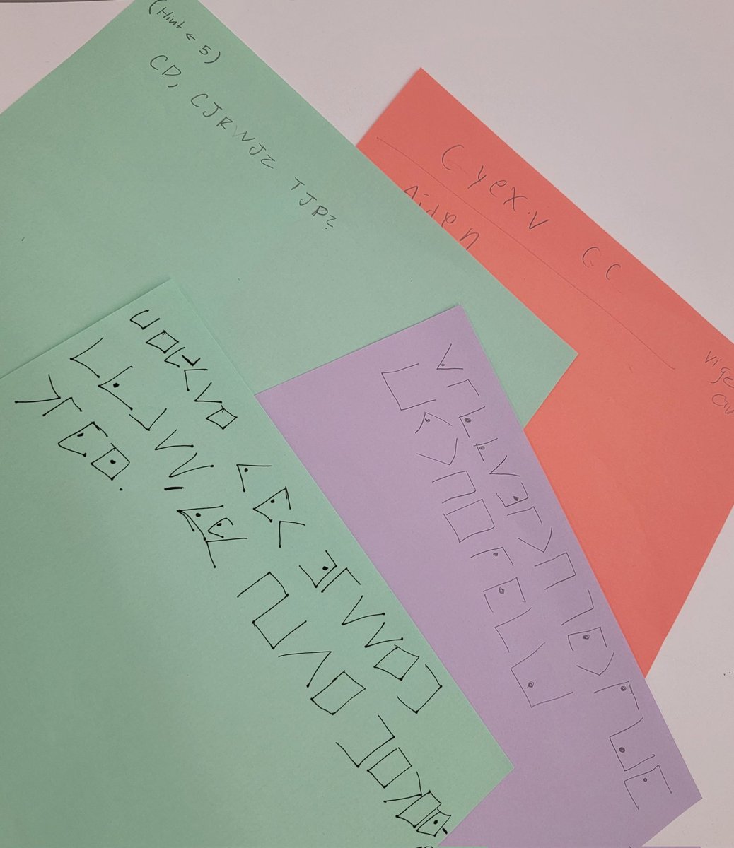 Jennifer Baxter (@j3baxter) on Twitter photo Ciphers & Encryption. Aerospace club tackled them from Caesar's, Pigpen, & Vigenère Cipher. Then wrote notes to a missing club member...in the code of their choice of course. #futureready <a href="/ChargersBMS/">Brandon Middle School</a> <a href="/BrandonChargers/">Brandon Chargers⚡️</a> Ciphers & Encryption. Aerospace club tackled them from Caesar's, Pigpen, & Vigenère Cipher. Then wrote notes to a missing club member...in the code of their choice of course. #futureready <a href="/ChargersBMS/">Brandon Middle School</a> <a href="/BrandonChargers/">Brandon Chargers⚡️</a>