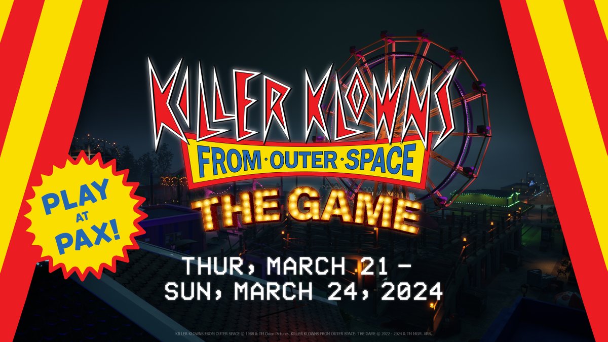 klownsthegame's tweet image. 🎪 BREAKING 🎪

Killer Klowns are invading PAX East!

From 3/21 through 3/24, the tasty, erm brave, humans of Boston will get their first chance to go hands-on with Killer Klowns from Outer Space: The Game.

See you at the big top 👁️🔴👁️