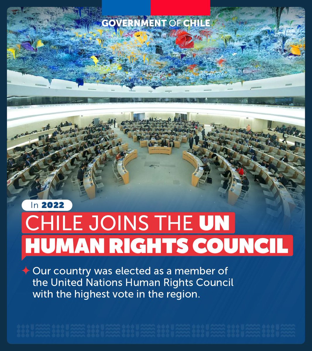 With first regional majority! Chile was successful in joining the UN Human Rights Council, responsible for the worldwide promotion and protection of all human rights.